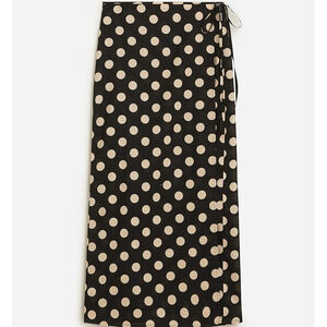 J.Crew Side tie cotton voile skirt in dot print